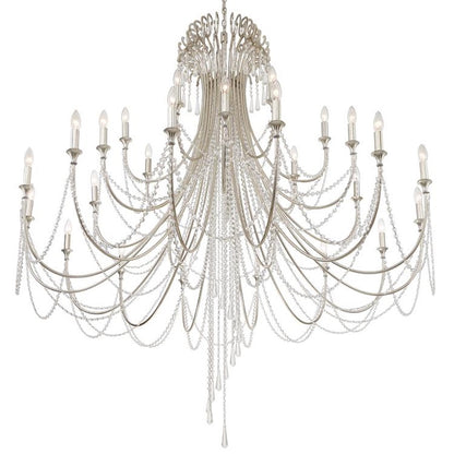 Crystorama Arcadia 28 Light Chandelier, Antique Silver - ARC-1929-SA-CL-MWP