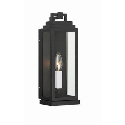 Crystorama Aspen 1 Light Outdoor Sconce, Matte Black - ASP-8911-MK