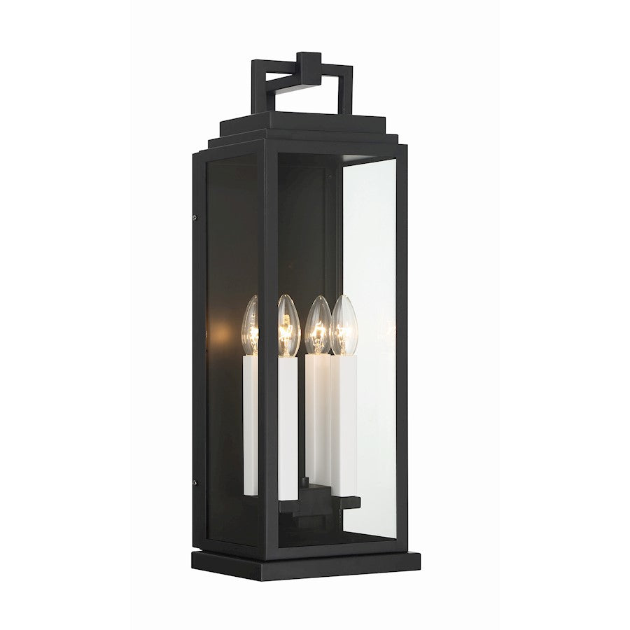 Crystorama Aspen 4 Light Outdoor Sconce, Matte Black - ASP-8914-MK