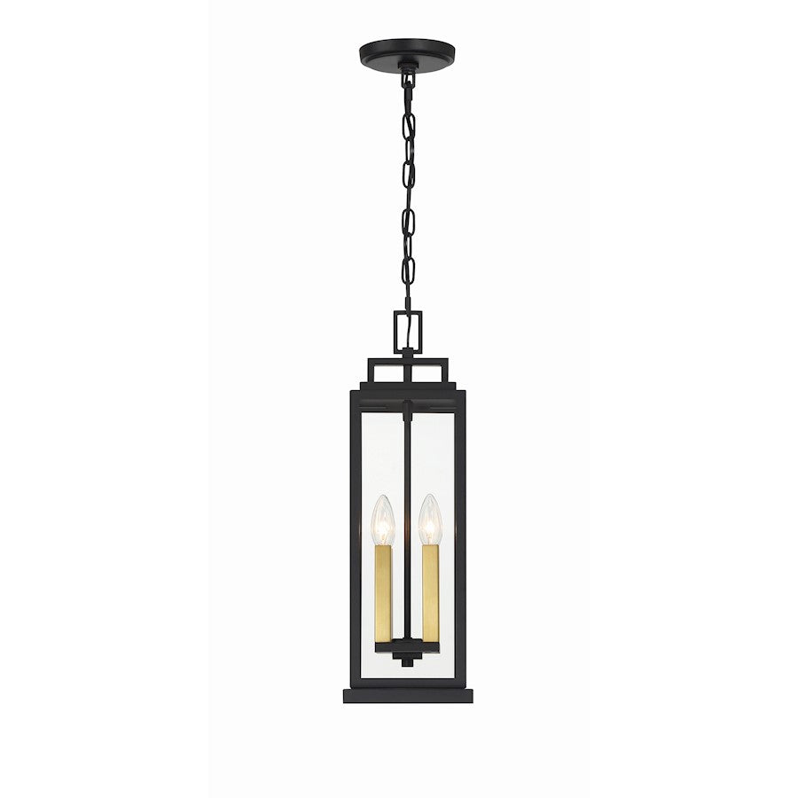 4 Light Outdoor Pendant, Matte Black