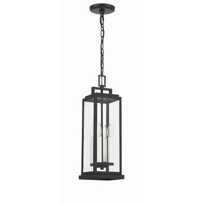 4 Light Outdoor Pendant, Matte Black