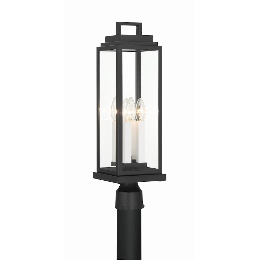 Crystorama Aspen 4 Light Outdoor Post, Matte Black - ASP-8919-MK