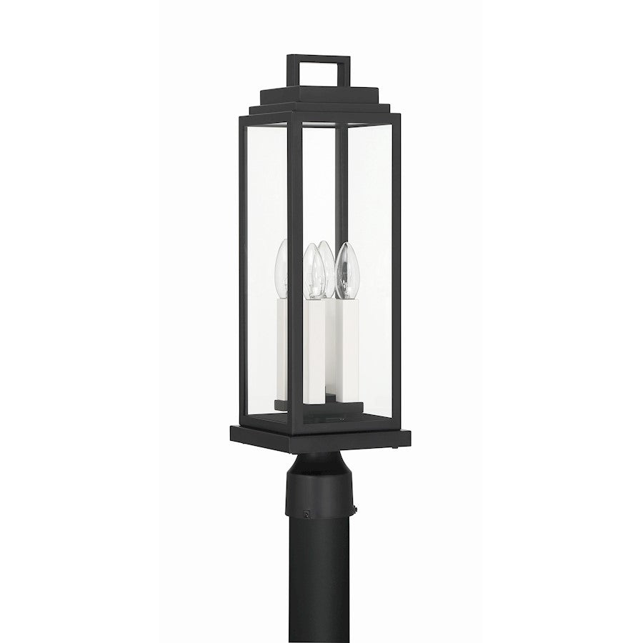 Crystorama Aspen 4 Light Outdoor Post, Matte Black