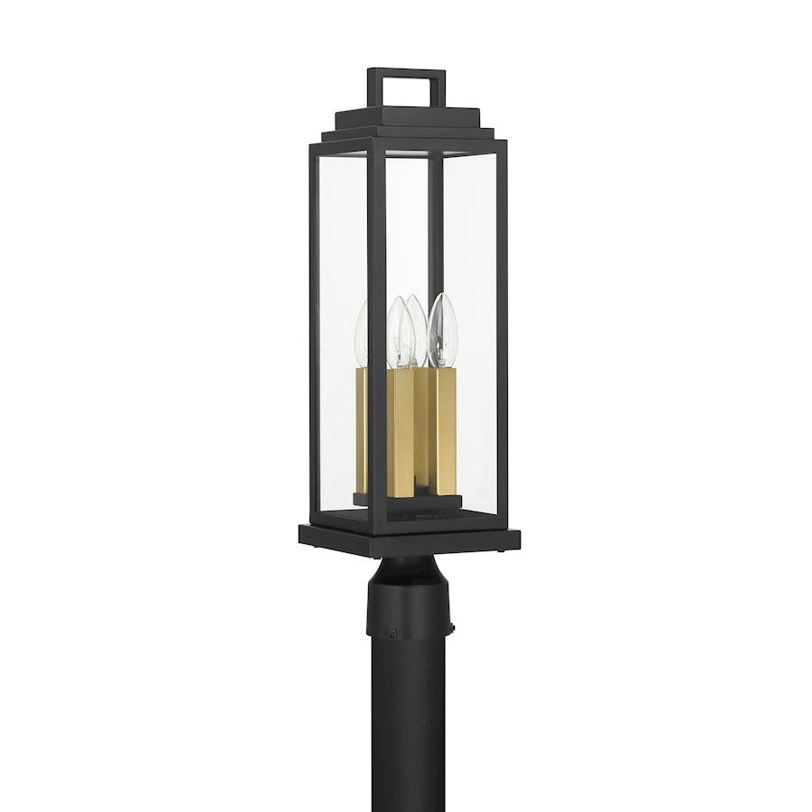 Crystorama Aspen 4 Light Outdoor Post, Matte Black