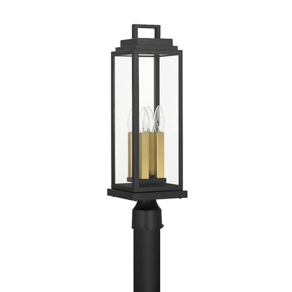 Crystorama Aspen 4 Light Outdoor Post, Matte Black