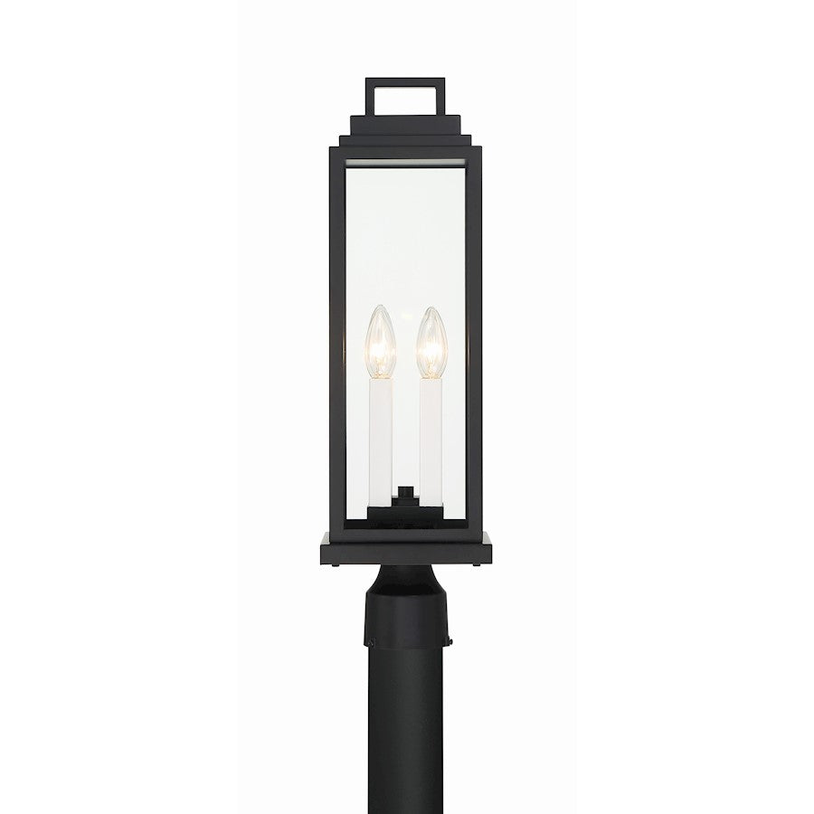 Crystorama Aspen 4 Light Outdoor Post, Matte Black