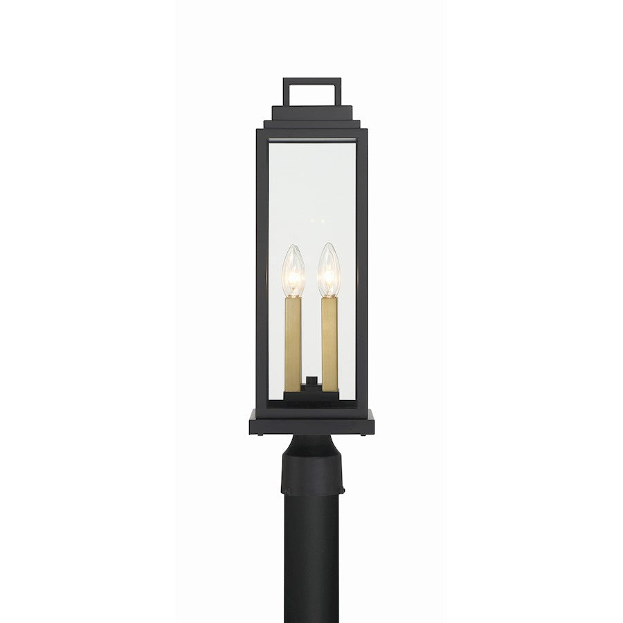 Crystorama Aspen 4 Light Outdoor Post, Matte Black