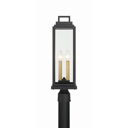 Crystorama Aspen 4 Light Outdoor Post, Matte Black