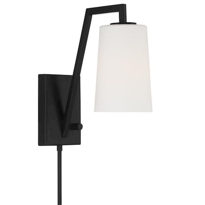 Crystorama Avon 1 Light Wall Mount, Matte Black - AVO-B4201-MK