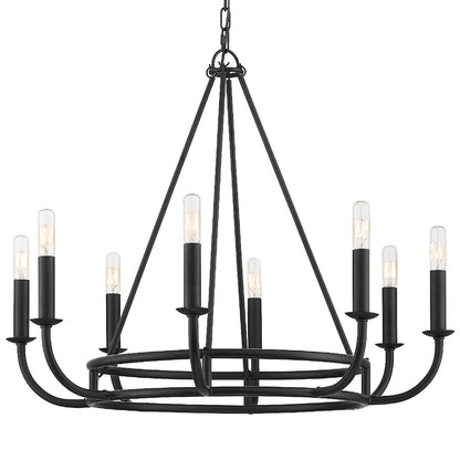 Crystorama Bailey 8 Light Chandelier, Matte Black - BAI-A2108-MK