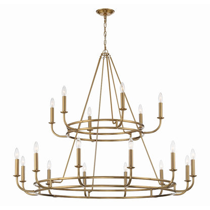 Crystorama Bailey 18 Light Chandelier, Aged Brass - BAI-A2109-AG