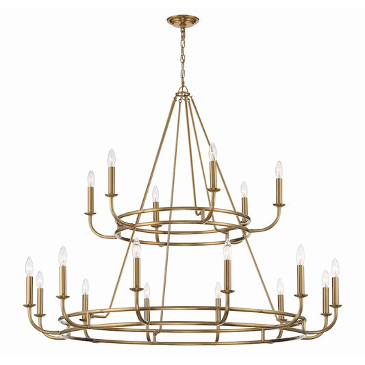 Crystorama Bailey 18 Light Chandelier, Aged Brass - BAI-A2109-AG