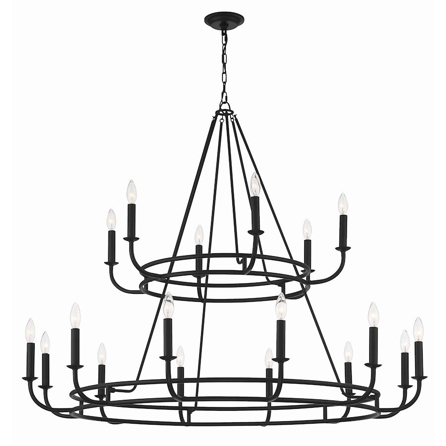 Crystorama Bailey 18 Light Chandelier, Matte Black - BAI-A2109-MK