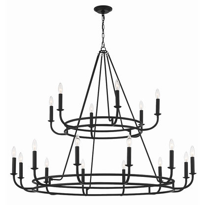 Crystorama Bailey 18 Light Chandelier, Matte Black - BAI-A2109-MK