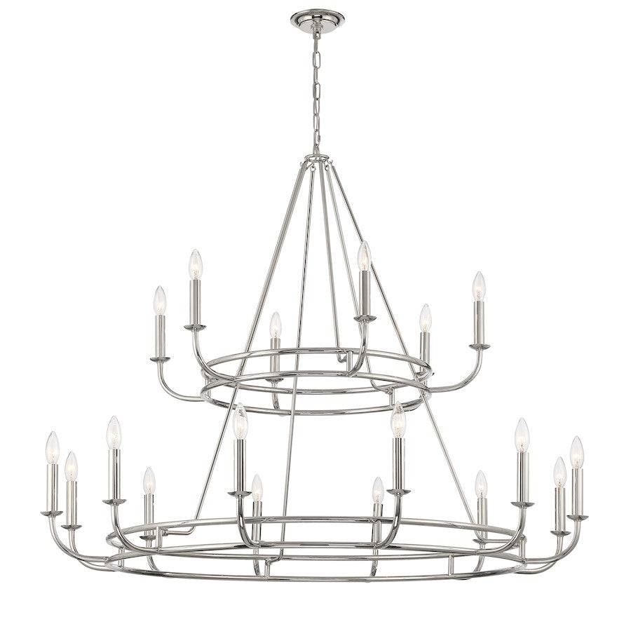 Crystorama Bailey 18 Light Chandelier, Polished Nickel - BAI-A2109-PN