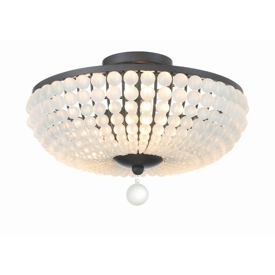 Crystorama Bella 3 Light Semi Flush Mount, Matte Black - BLA-10660-MK