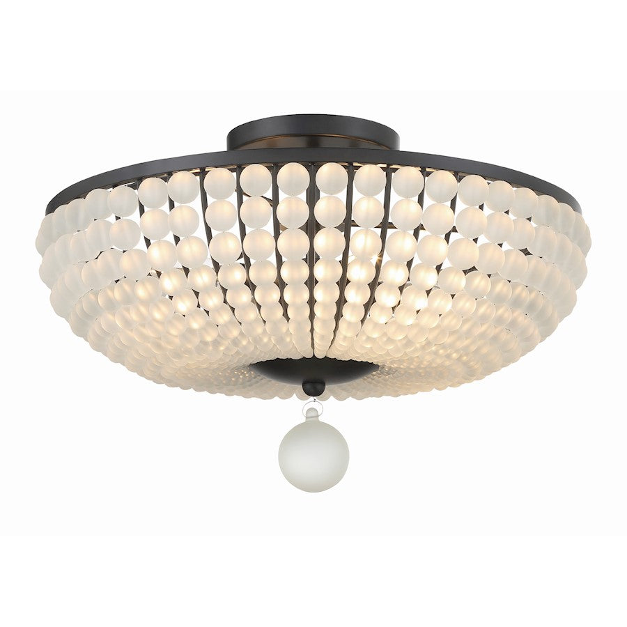 Crystorama Bella 4 Light Semi Flush Mount, Matte Black - BLA-10665-MK