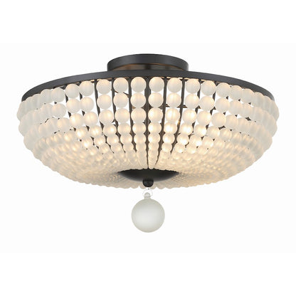 Crystorama Bella 4 Light Semi Flush Mount, Matte Black - BLA-10665-MK