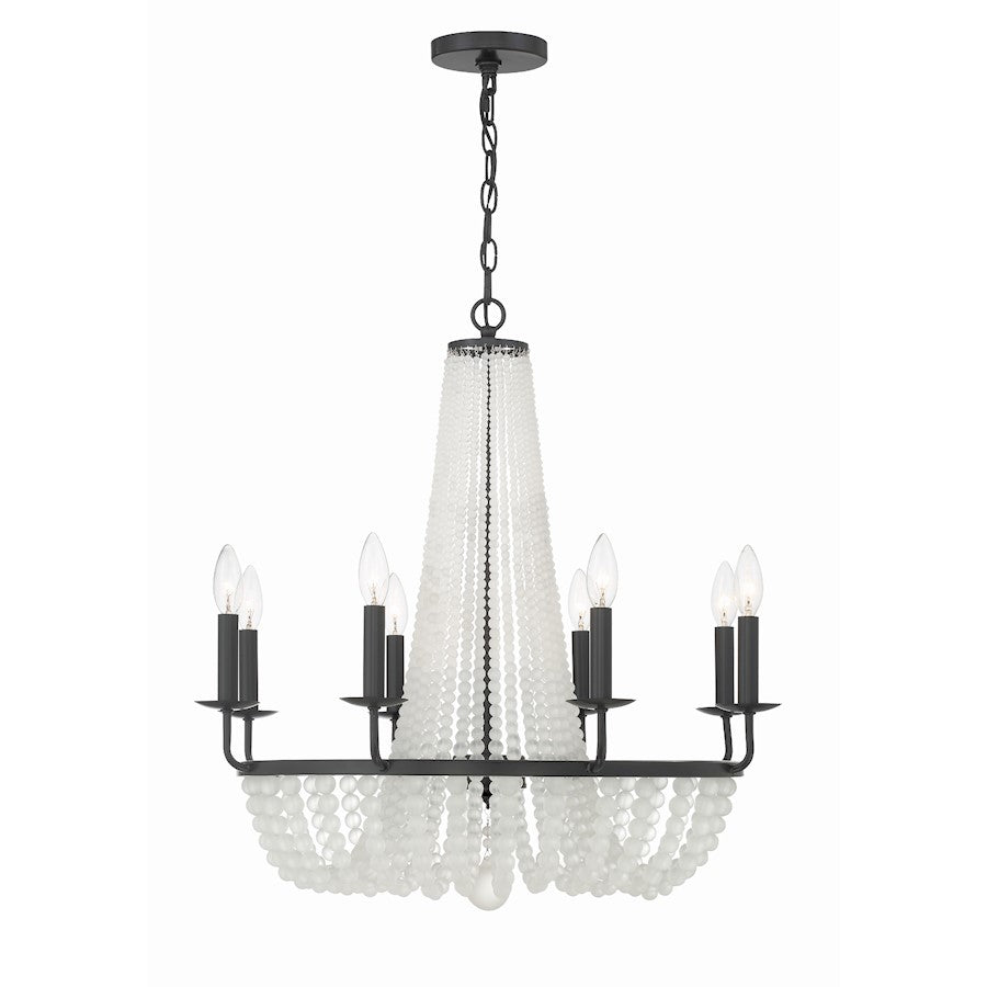 Crystorama Bella 8 Light Chandelier, Matte Black - BLA-10668-MK