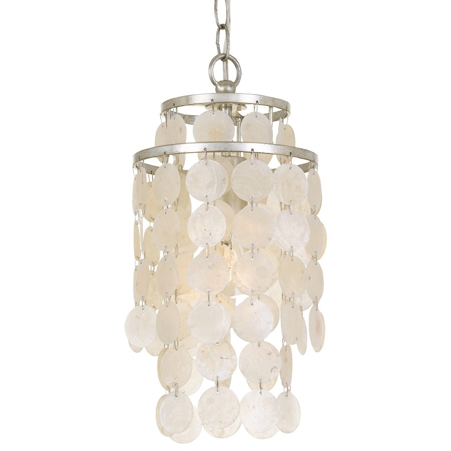 1 Light Mini Chandelier, Antique Silver