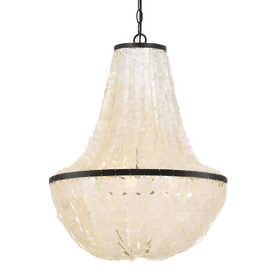 Brielle Capiz Shell Chandelier, Dark Bronze