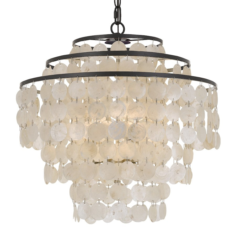 Brielle Capiz Shell Chandelier, Dark Bronze