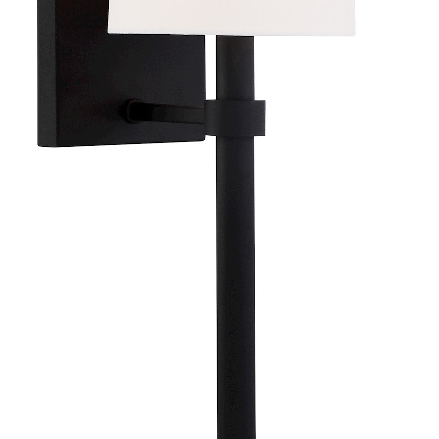 Bromley 1 Light Wall Mount, Black Forged