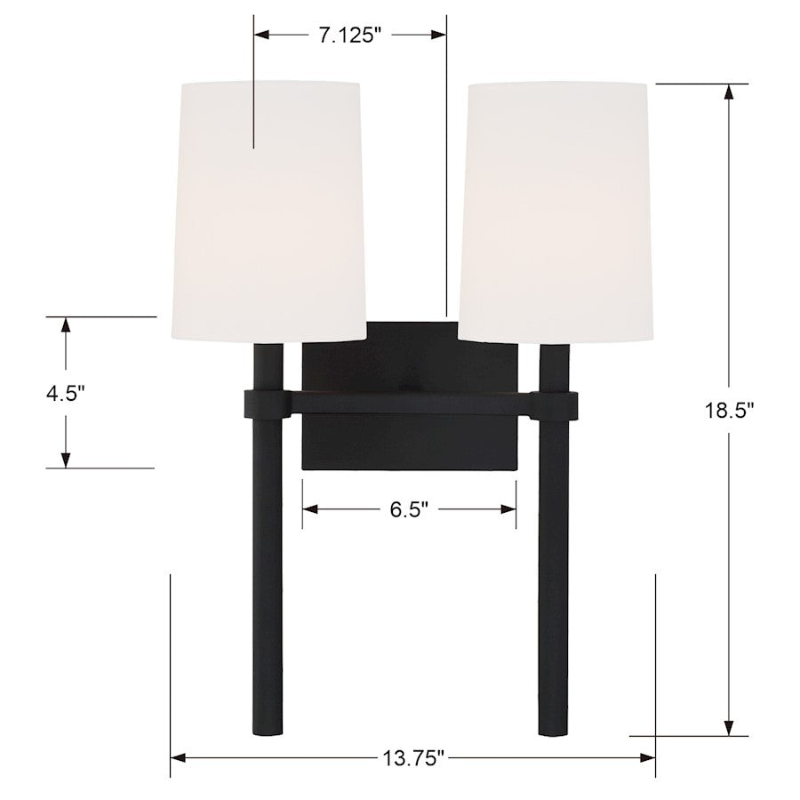 2 Light Wall Sconce