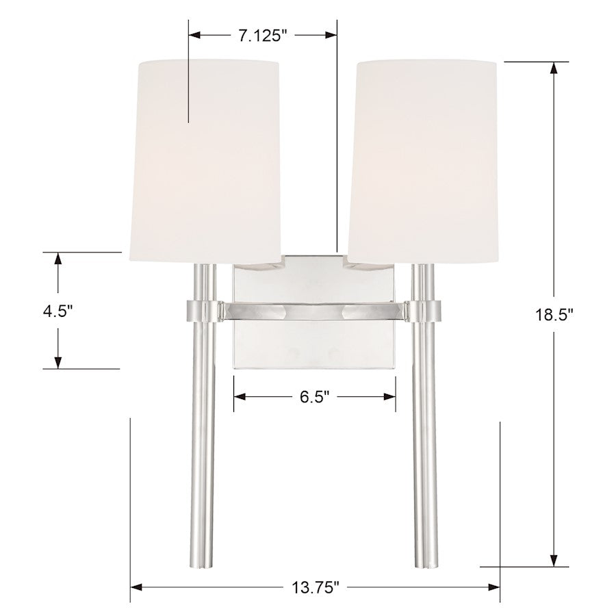 2 Light Wall Sconce