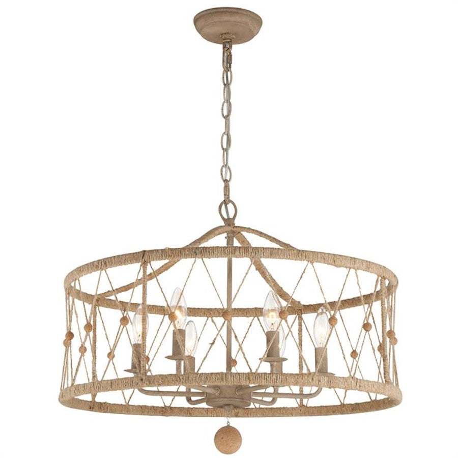 Crystorama Brixton 6 Light Chandelier, Burnished Silver - BRX-B7906-BS