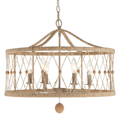 6 Light Chandelier, Burnished Silver