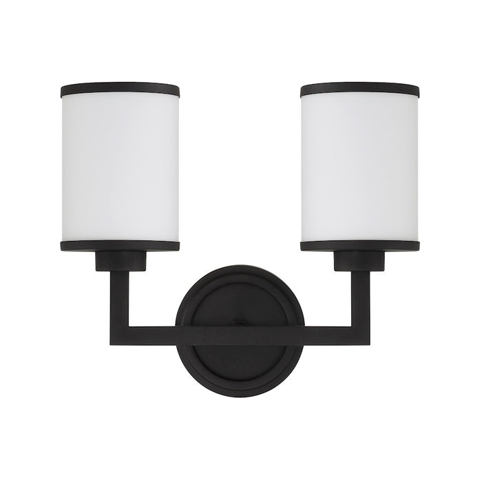 Crystorama Bryant 2 Light Wall Mount, Black Forged