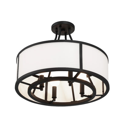 Crystorama Bryant 4 Light Semi Flush Mount, Black Forged