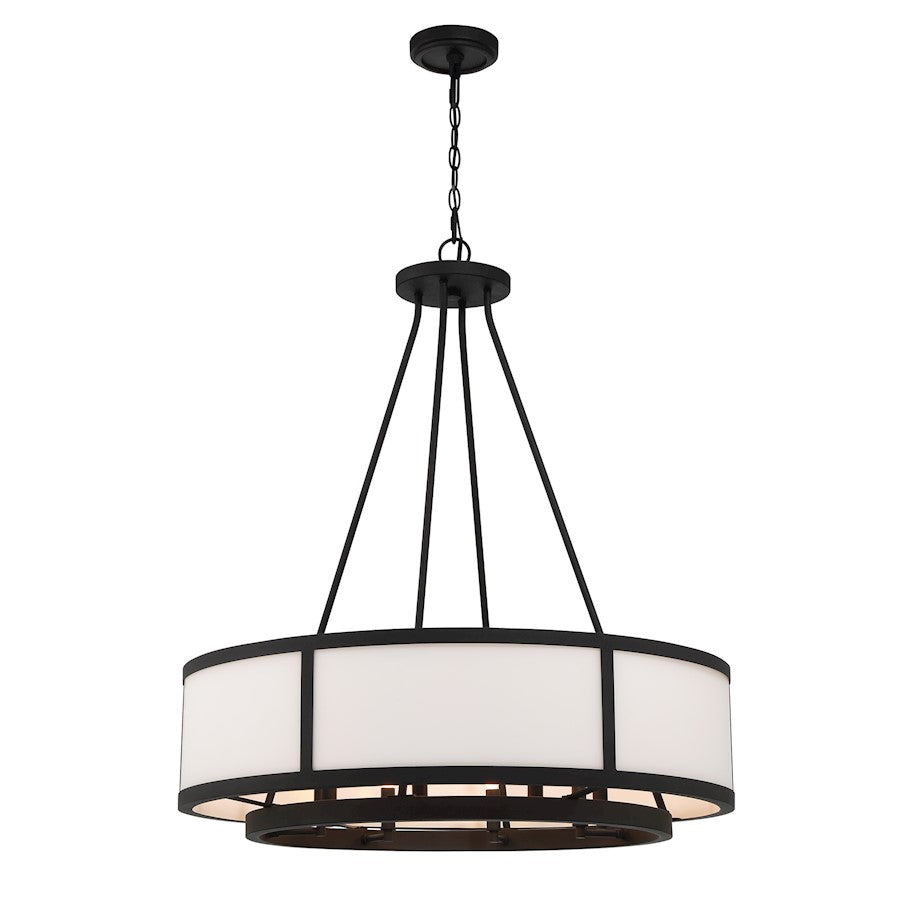 Crystorama Bryant 8 Light Chandelier, Black Forged - BRY-8008-BF