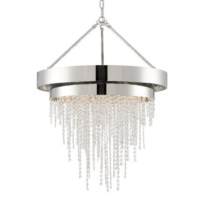 Crystorama Clarksen 36.25" 6 Light Chandelier, Nickel - CLA-A3206-PN-CL-MWP