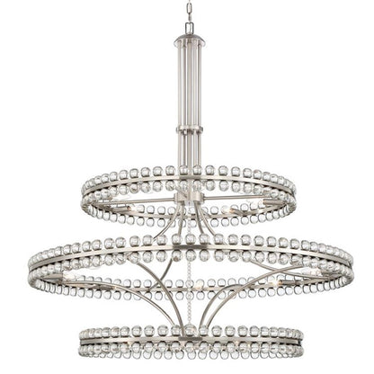 Crystorama Clover 24 Light Chandelier, Brushed Nickel - CLO-8000-BN