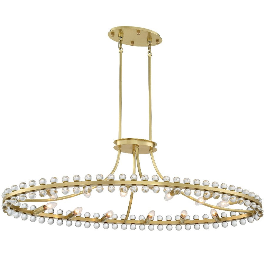 Crystorama Clover 12 Light Chandelier, Aged Brass - CLO-8897-AG