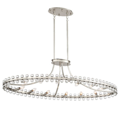 Crystorama Clover 12 Light Chandelier, Brushed Nickel - CLO-8897-BN