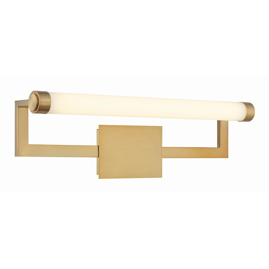 Crystorama Clinton 1 Light Bathroom Vanity, Vibrant Gold/Glass - CLT-7201-VG