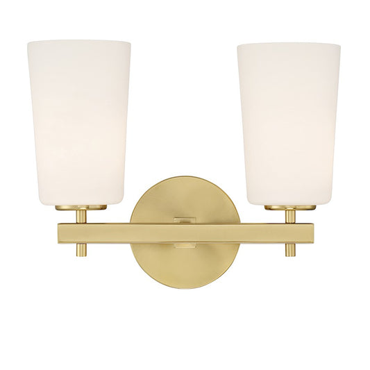 Crystorama Colton 2 Light Wall Mount, Aged Brass/White - COL-102-AG