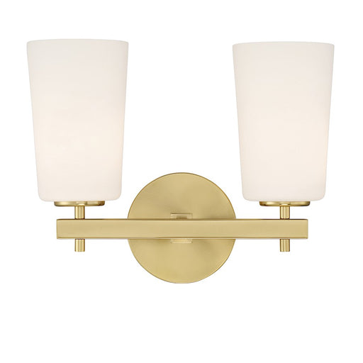 Crystorama Colton 2 Light Wall Mount, Aged Brass/White - COL-102-AG