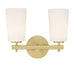 Crystorama Colton 2 Light Wall Mount, Aged Brass/White - COL-102-AG