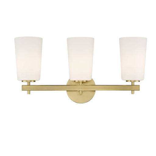 Crystorama Colton 3 Light Wall Mount, Aged Brass/White - COL-103-AG