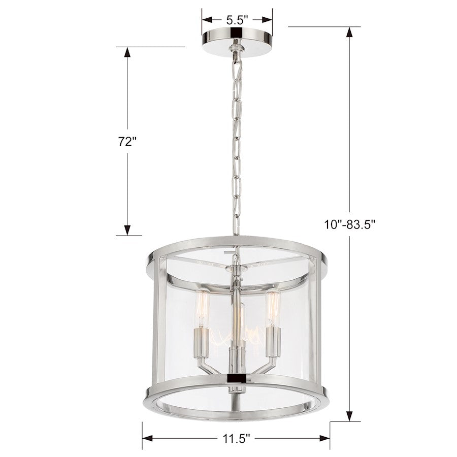 Devon Lantern, Polished Nickel