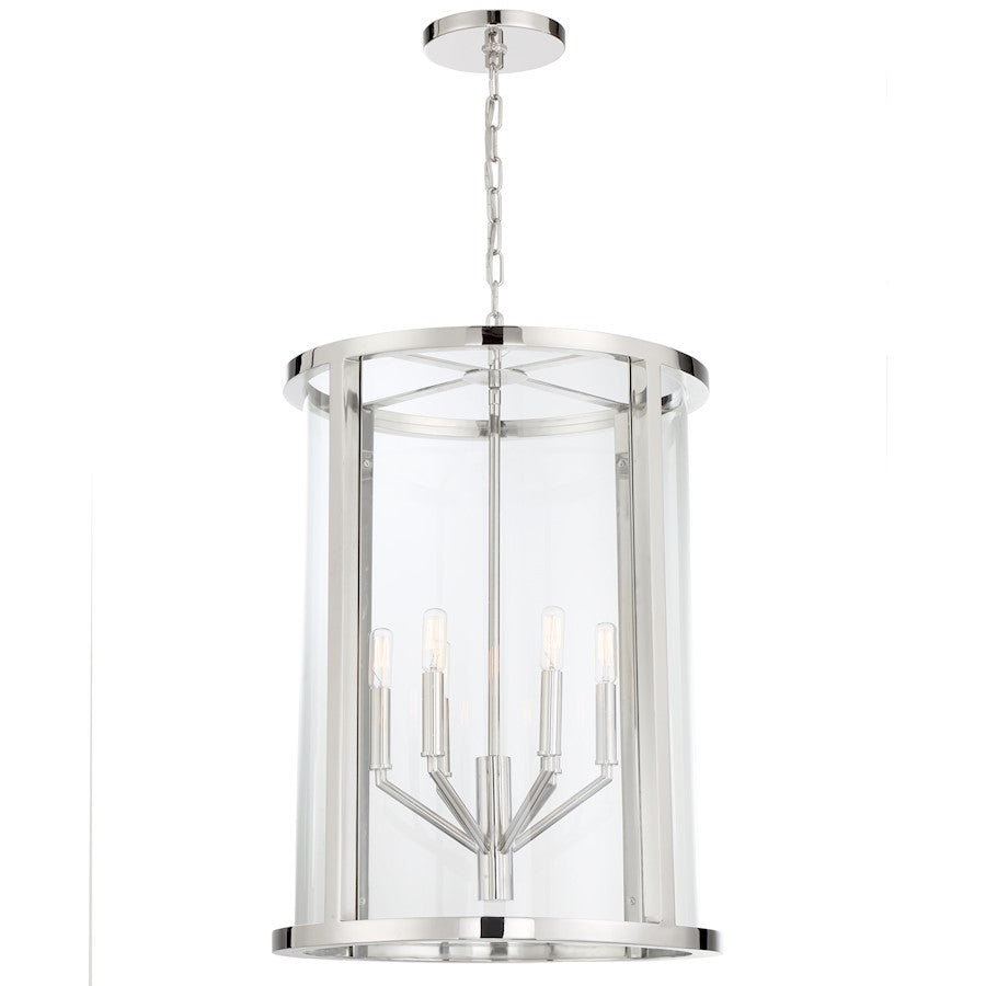 6 Light Lantern, Polished Nickel