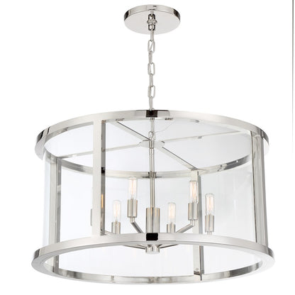 6 Light Lantern, Polished Nickel