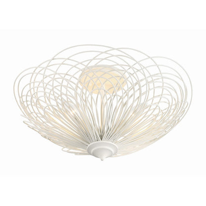 Crystorama Doral 3 Light Semi Flush Mount, Matte White