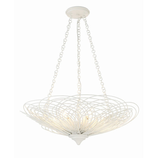 Crystorama Doral 6 Light Chandelier, Matte White - DOR-B7706-MT