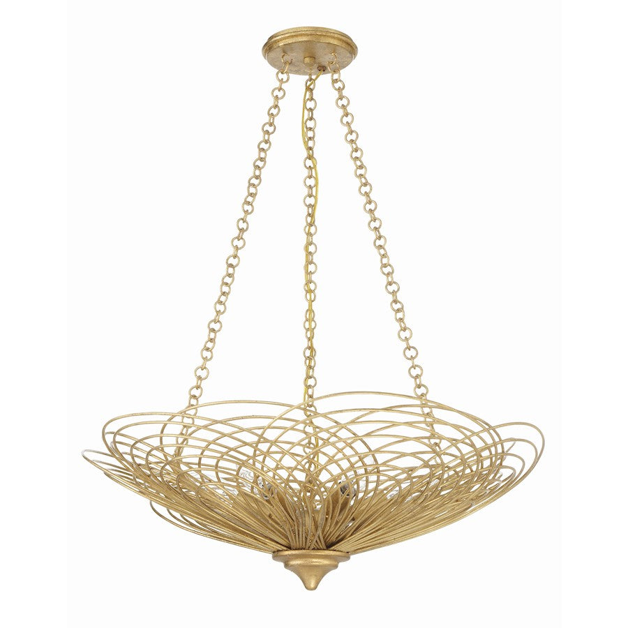 6 Light Chandelier, Renaissance Gold