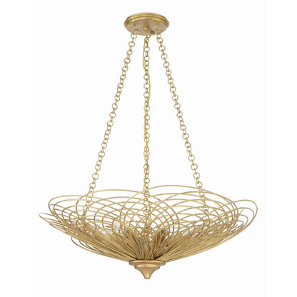 6 Light Chandelier, Renaissance Gold